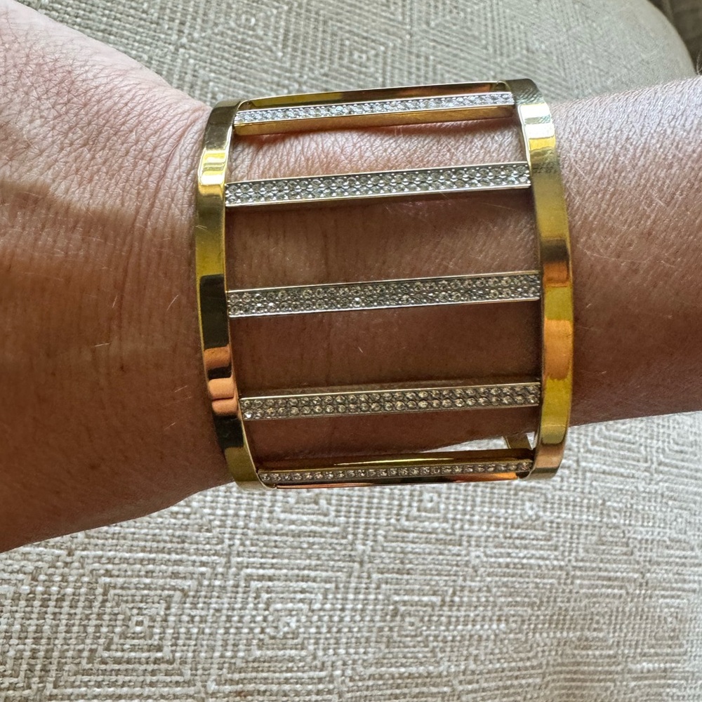 Michael Kors Gold and Diamond Cuff Bracelet - Picture 6 of 8
